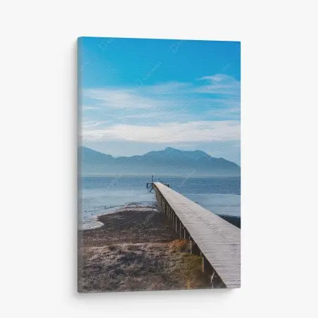 Tableau sur toile jetée vers le lac et les montagnes – Wallnifity®