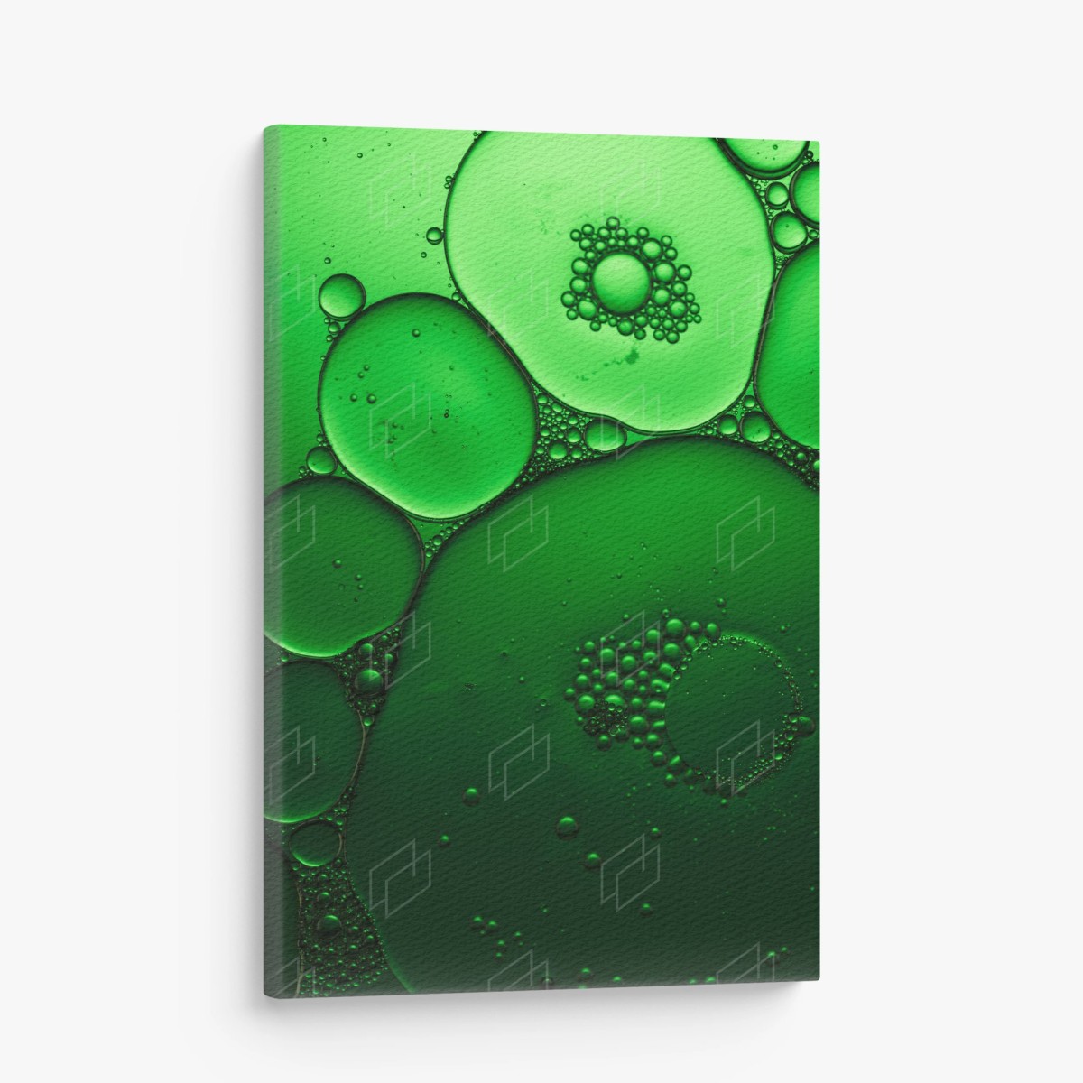 Tableau sur toile abstraction de bulles vertes – Wallnifity®