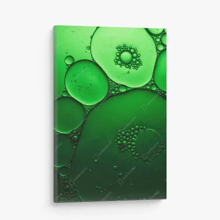 Tableau sur toile abstraction de bulles vertes – Wallnifity®