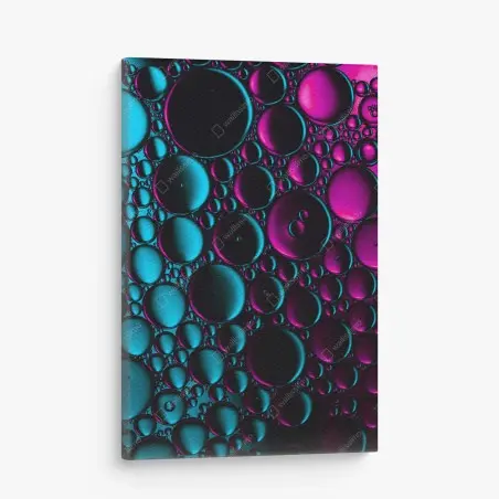 Tableau sur toile composition abstraite de bulles cyan et magenta – Wallnifity®