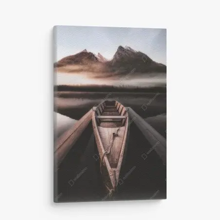 Tableau sur toile barque au lever du jour – Wallnifity®