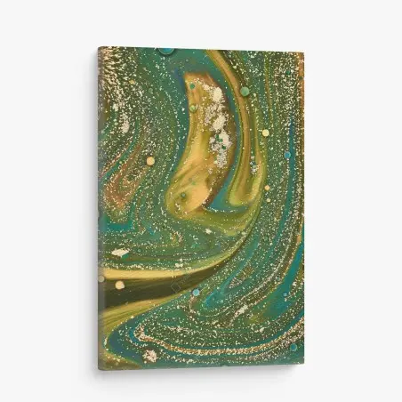 Tableau sur toile marbrure irisée vert et or – Wallnifity®
