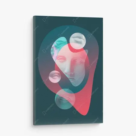 Tableau sur toile visage surréaliste néon en pastels – Wallnifity®