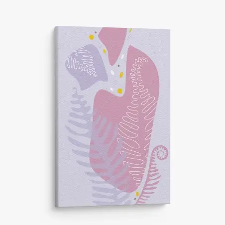 Tableau sur toile motif botanique abstrait aux tons pastels – Wallnifity®