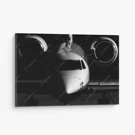 Tableau sur toile jet privé en contre-jour silhouette monochrome – Wallnifity®