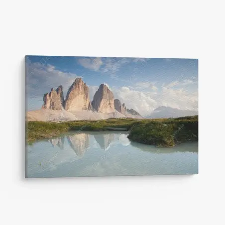 Tableau sur toile reflets tranquilles des Dolomites – Wallnifity®