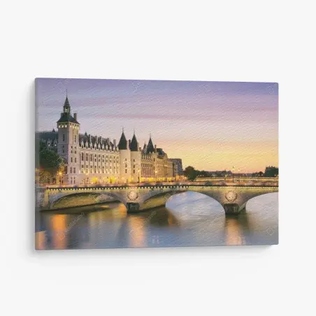 Tableau sur toile élégance nocturne de Paris au bord de la Seine – Wallnifity®