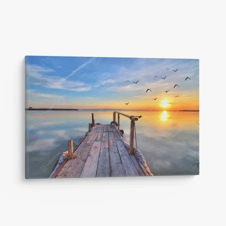 Tableau sur toile jetée au coucher de soleil – Wallnifity®