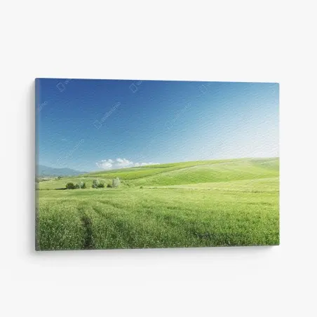 Tableau sur toile collines verdoyantes sous ciel bleu – Wallnifity®