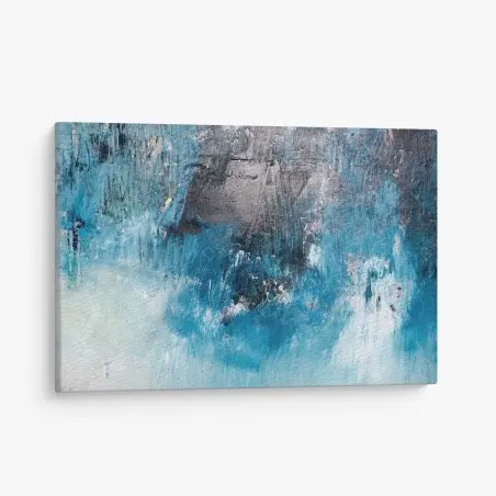 Tableau sur toile océan abstrait en textures bleues – Wallnifity®