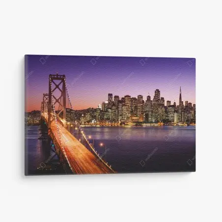 Tableau sur toile coucher de soleil sur San Francisco et son pont emblématique – Wallnifity®