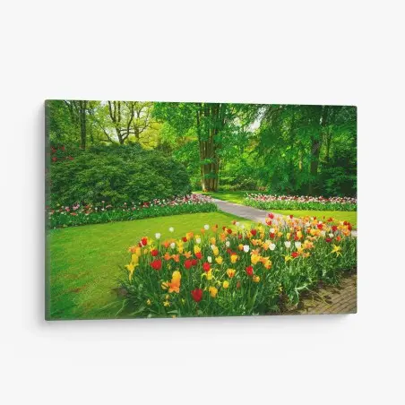 Tableau sur toile jardin de Keukenhof en fleurs – Wallnifity®