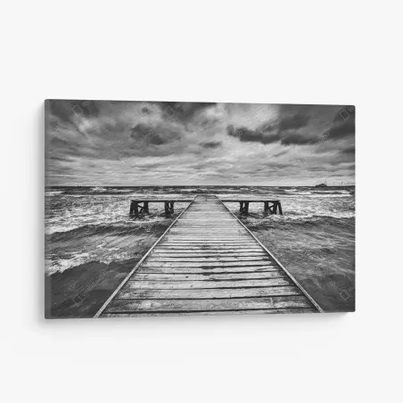 Tableau sur toile jetée solitaire sous ciel orageux – Wallnifity®