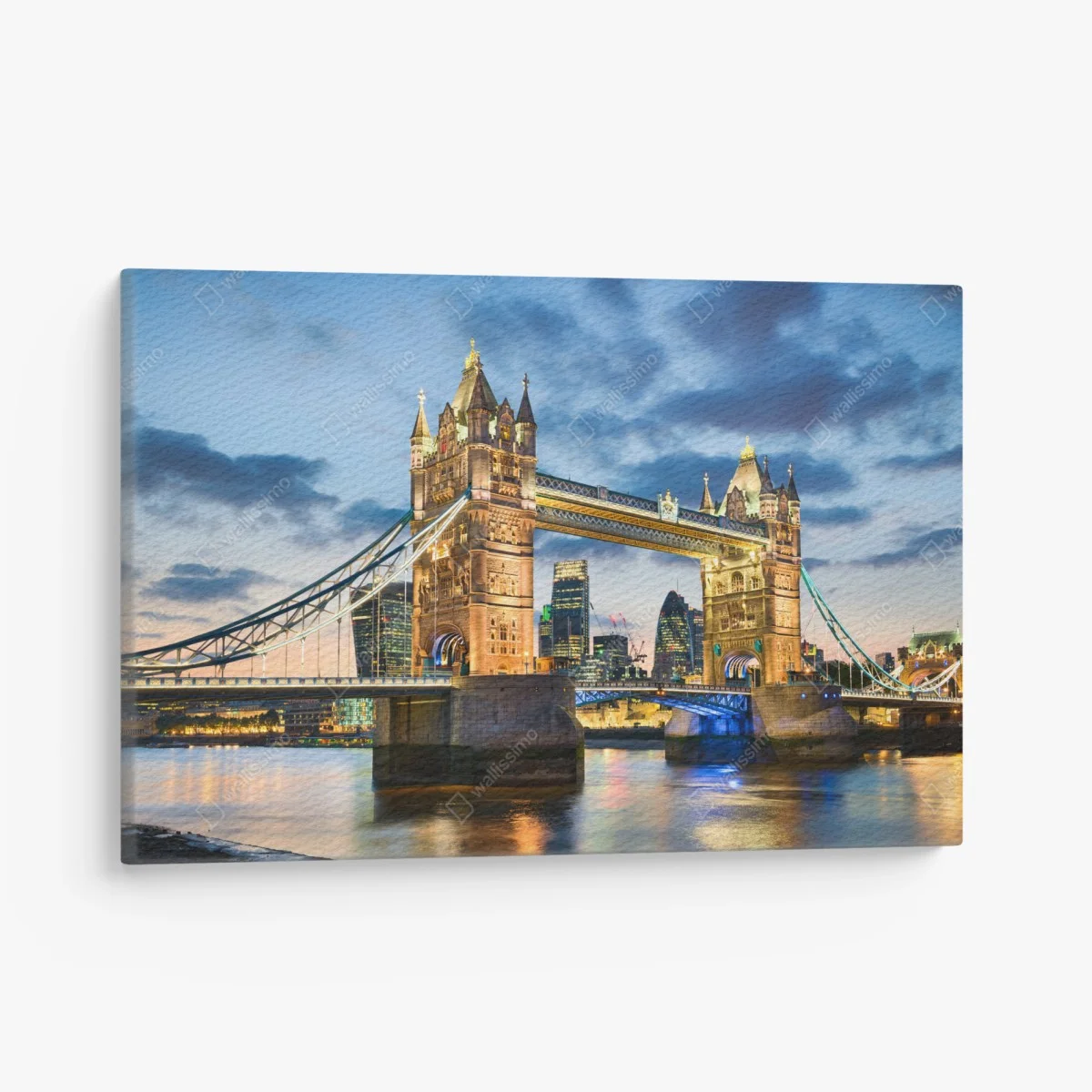 Tableau sur toile pont emblématique de Londres illuminé au crépuscule – Wallnifity® Tableau sur toile pont emblématique de Londres illuminé au crépuscule – Wallnifity®