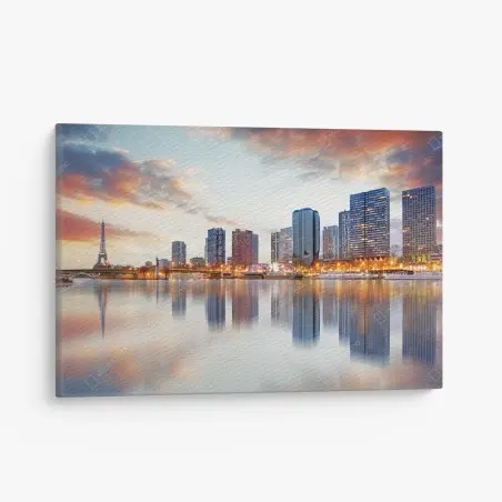 Tableau sur toile crépuscule sur la ligne d'horizon de Paris – Wallnifity®