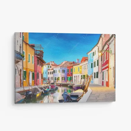 Tableau sur toile ruelle colorée à Burano – Wallnifity®