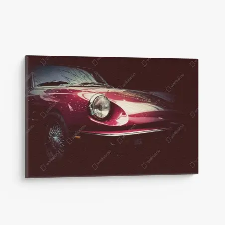 Tableau sur toile détail élégant d'une voiture classique rouge – Wallnifity®