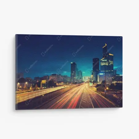 Tableau sur toile crépuscule urbain à La Défense – Wallnifity®