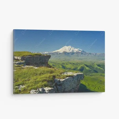 Tableau sur toile panorama estival du Caucase avec Elbrus – Wallnifity®