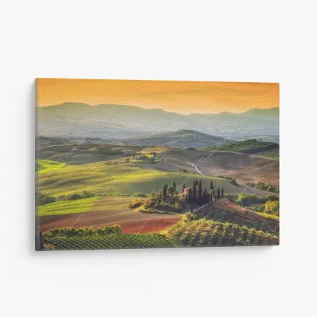 Tableau sur toile collines ondulantes au coucher de soleil – Wallnifity®