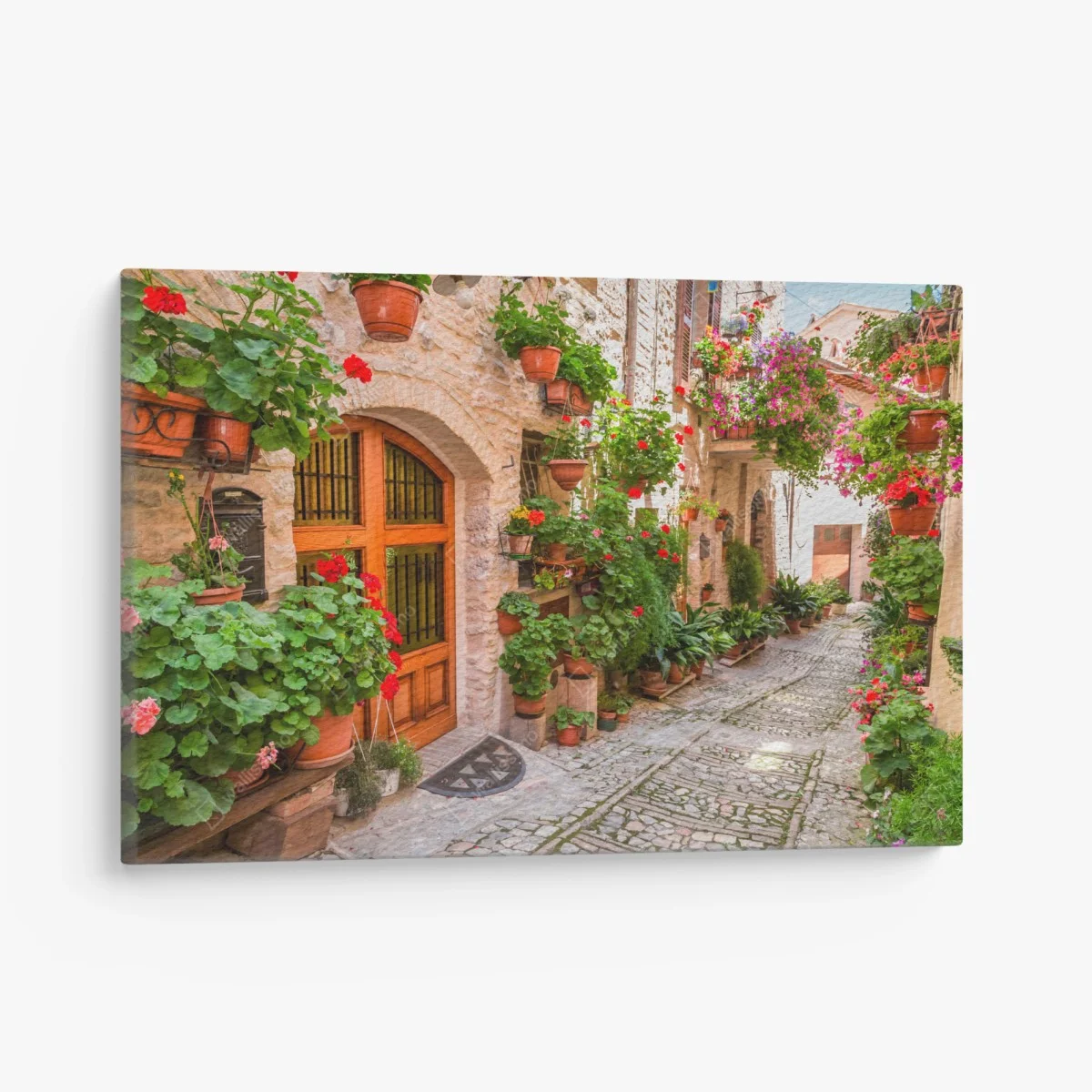 Tableau sur toile ruelle fleurie de Toscane – Wallnifity® Tableau sur toile ruelle fleurie de Toscane – Wallnifity®