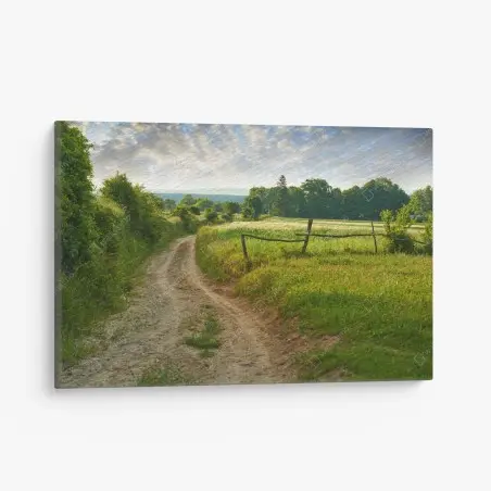 Tableau sur toile sentier champêtre au lever du soleil – Wallnifity®