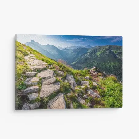 Tableau sur toile sentier au lever du soleil dans les Tatras – Wallnifity®