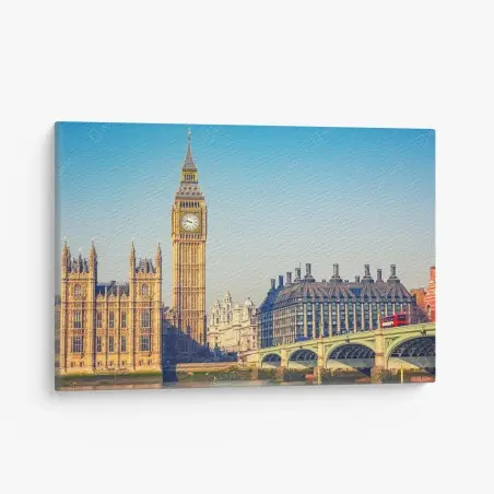 Tableau sur toile vue iconique de Big Ben et du pont de Westminster – Wallnifity®