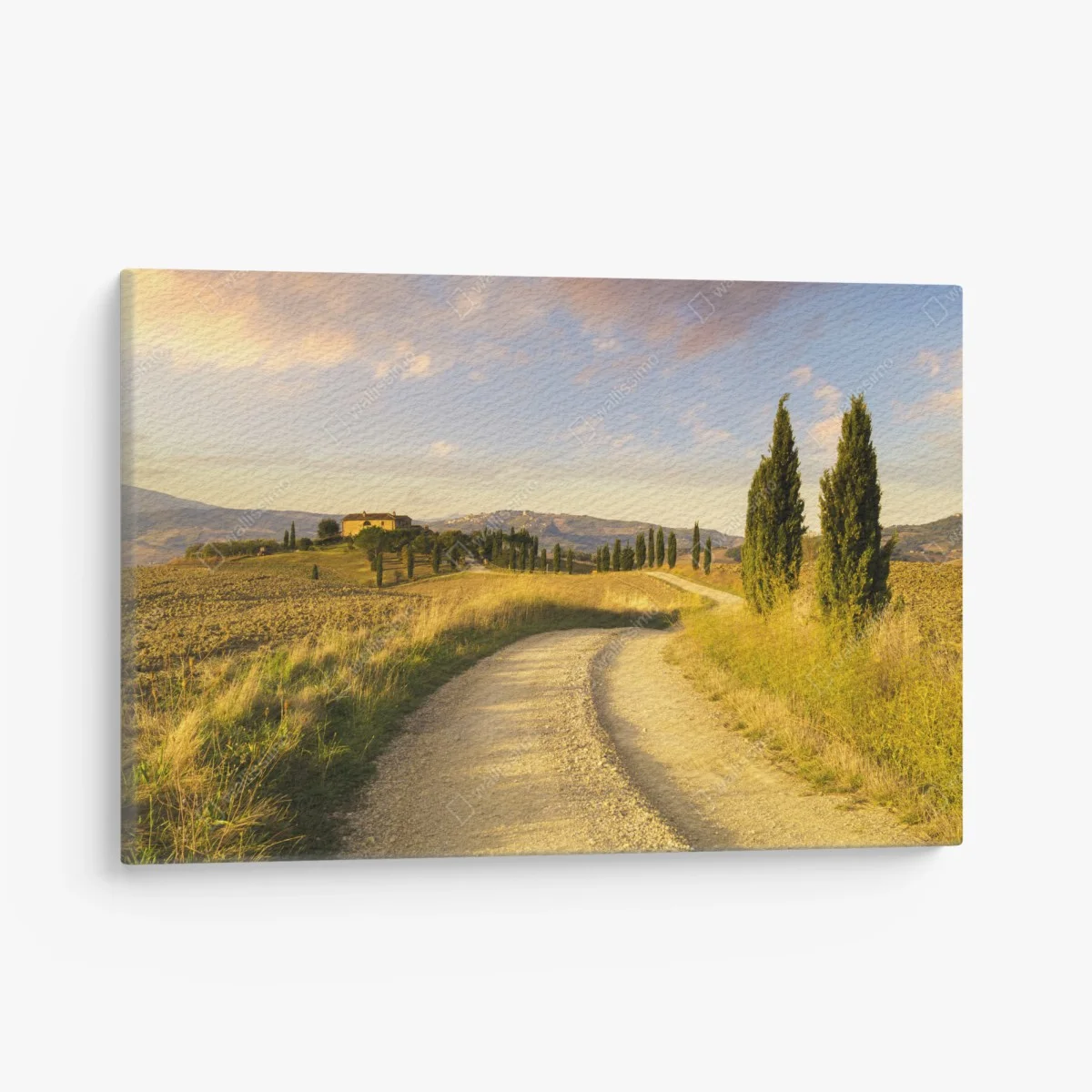 Tableau sur toile chemin de campagne en Toscane au coucher du soleil – Wallnifity® Tableau sur toile chemin de campagne en Toscane au coucher du soleil – Wallnifity®