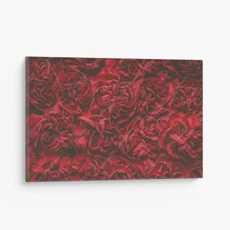 Tableau sur toile œillets rouges rétro pour décoration intérieure – Wallnifity®