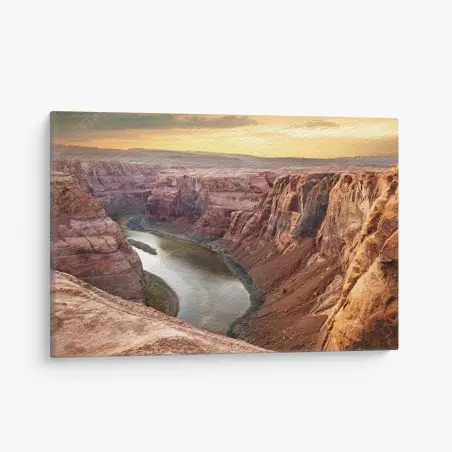 Tableau sur toile grand panorama du Horseshoe Bend au coucher de soleil – Wallnifity®