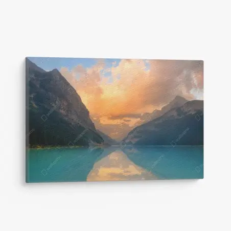 Tableau sur toile lever de soleil sur Lake Louise, parc national de Banff – Wallnifity®