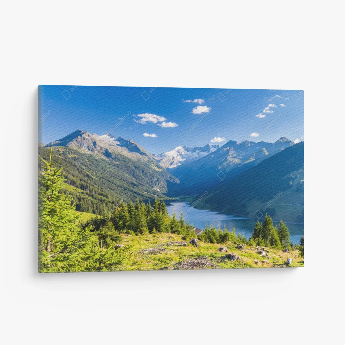 Tableau sur toile panorama alpin du lac et des sommets – Wallnifity® Tableau sur toile panorama alpin du lac et des sommets – Wallnifity®