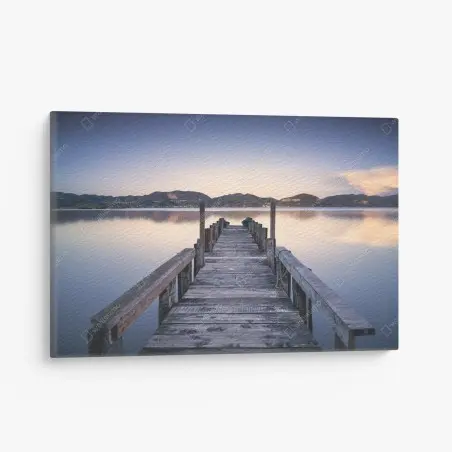 Tableau sur toile jetée en bois au crépuscule à Massaciuccoli – Wallnifity®