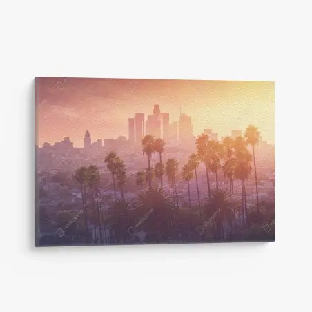 Tableau sur toile crépuscule doré sur Los Angeles – Wallnifity®