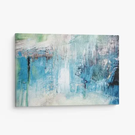 Tableau sur toile paysage abstrait d'eaux bleues – Wallnifity®