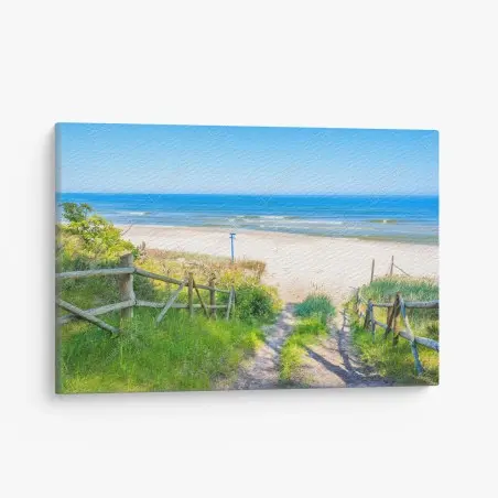 Tableau sur toile chemin vers la plage de sable blanc, Mer Baltique, Pologne – Wallnifity®