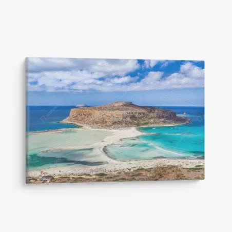 Tableau sur toile paysage de lagon turquoise et plage isolée – Wallnifity®