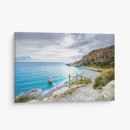 Tableau sur toile crique sauvage et mer turquoise – Wallnifity®
