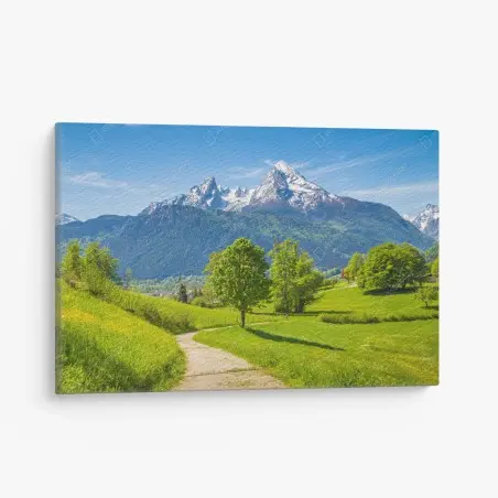 Tableau sur toile sentier alpin au printemps – Wallnifity®