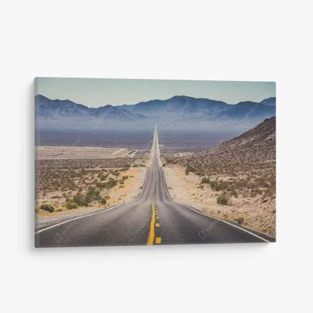 Tableau sur toile route infinie vers l'horizon désertique – Wallnifity®