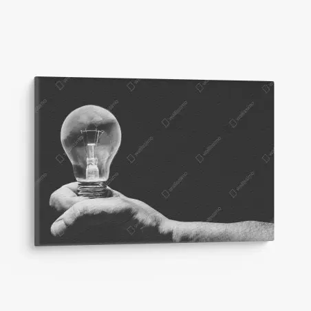 Tableau sur toile idée lumineuse tenue à la main – Wallnifity®