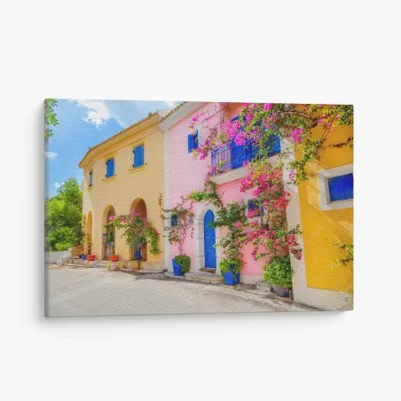 Tableau sur toile façades colorées de Kefalonia – Wallnifity®