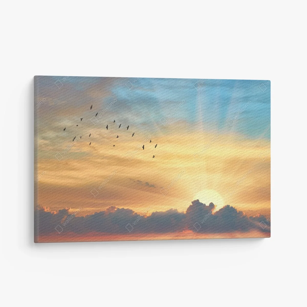 Tableau sur toile aube dorée et envol d'oiseaux – Wallnifity® Tableau sur toile aube dorée et envol d'oiseaux – Wallnifity®