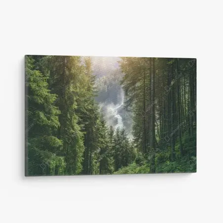 Tableau sur toile cascade de Krimml dans la forêt alpine – Wallnifity®