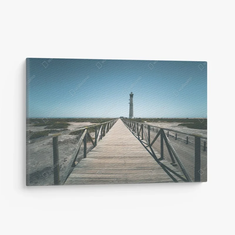 Tableau sur toile chemin de planches menant au phare côtier – Wallnifity® Tableau sur toile chemin de planches menant au phare côtier – Wallnifity®