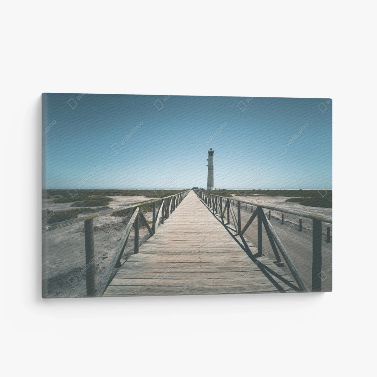Tableau sur toile chemin de planches menant au phare côtier – Wallnifity® Tableau sur toile chemin de planches menant au phare côtier – Wallnifity®