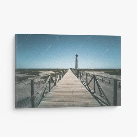 Tableau sur toile chemin de planches menant au phare côtier – Wallnifity®