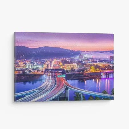 Tableau sur toile ligne d'horizon de Charleston au lever du soleil – Wallnifity®