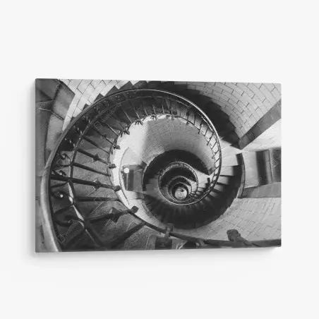 Tableau sur toile spirale architecturale en noir et blanc – Wallnifity®